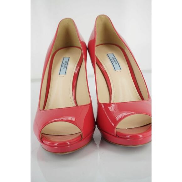 Prada Peep Toe Pink Patent Platform Pumps NIB - Picture 5 of 12